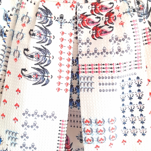 Club Monaco Italian Floral Pleated Mini Skirt 6 - Picture 5 of 6